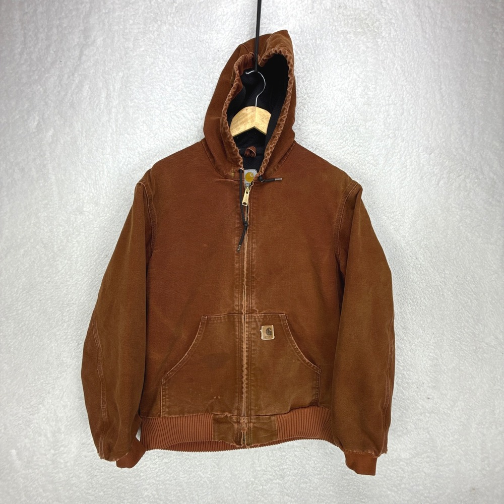 Carhartt Active Jacket Thermal Lined Mens Medium J160 CLY Clay‎ Red Distressed